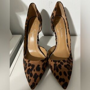Leopard Print Suede Heels